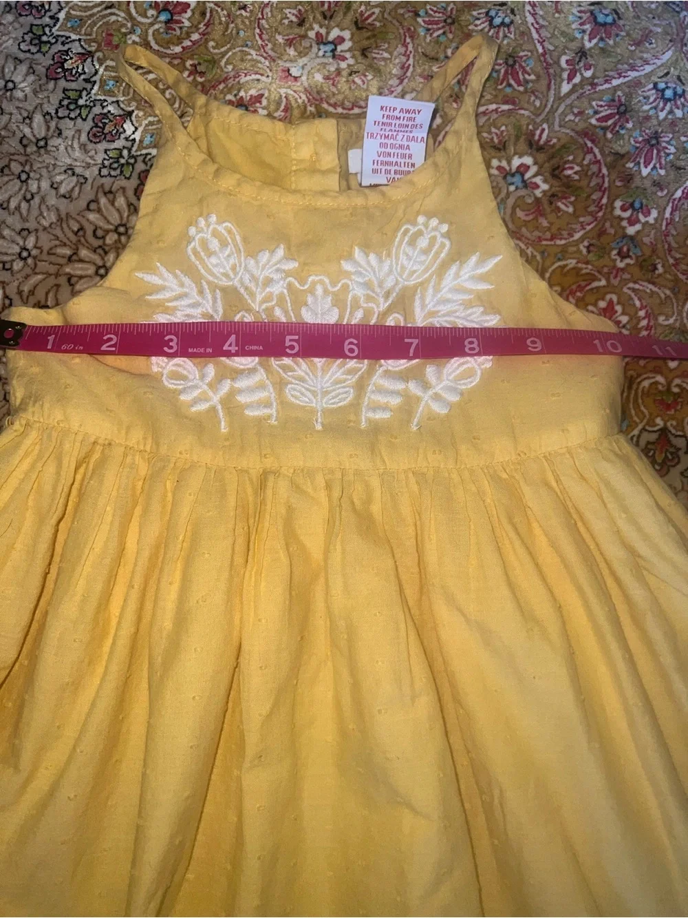 Yellow Embroidered Girls' Sundress - Brand: